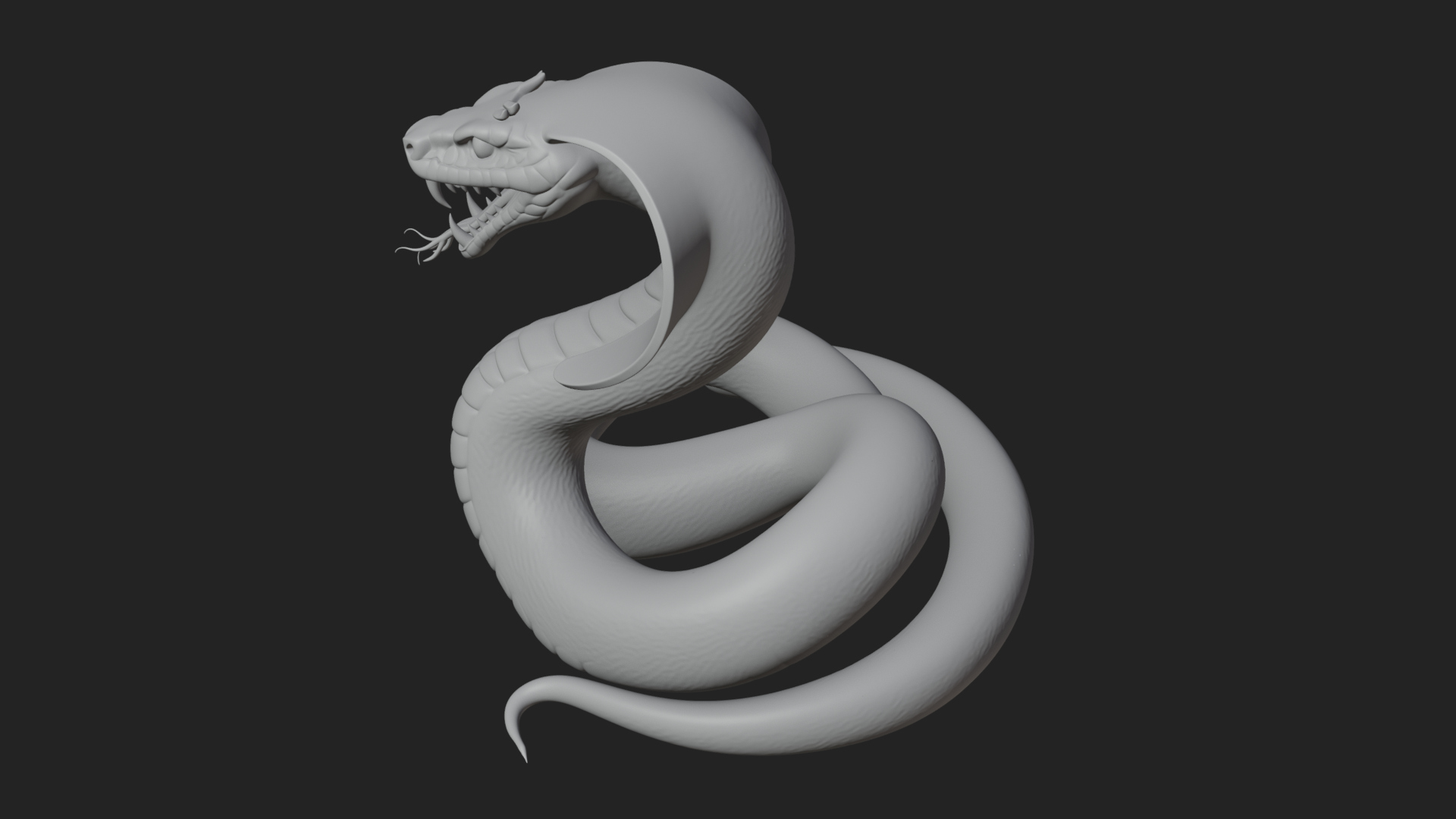 Crowned Cobra Serpent Statue Design 3 3D Print Model 3D Model