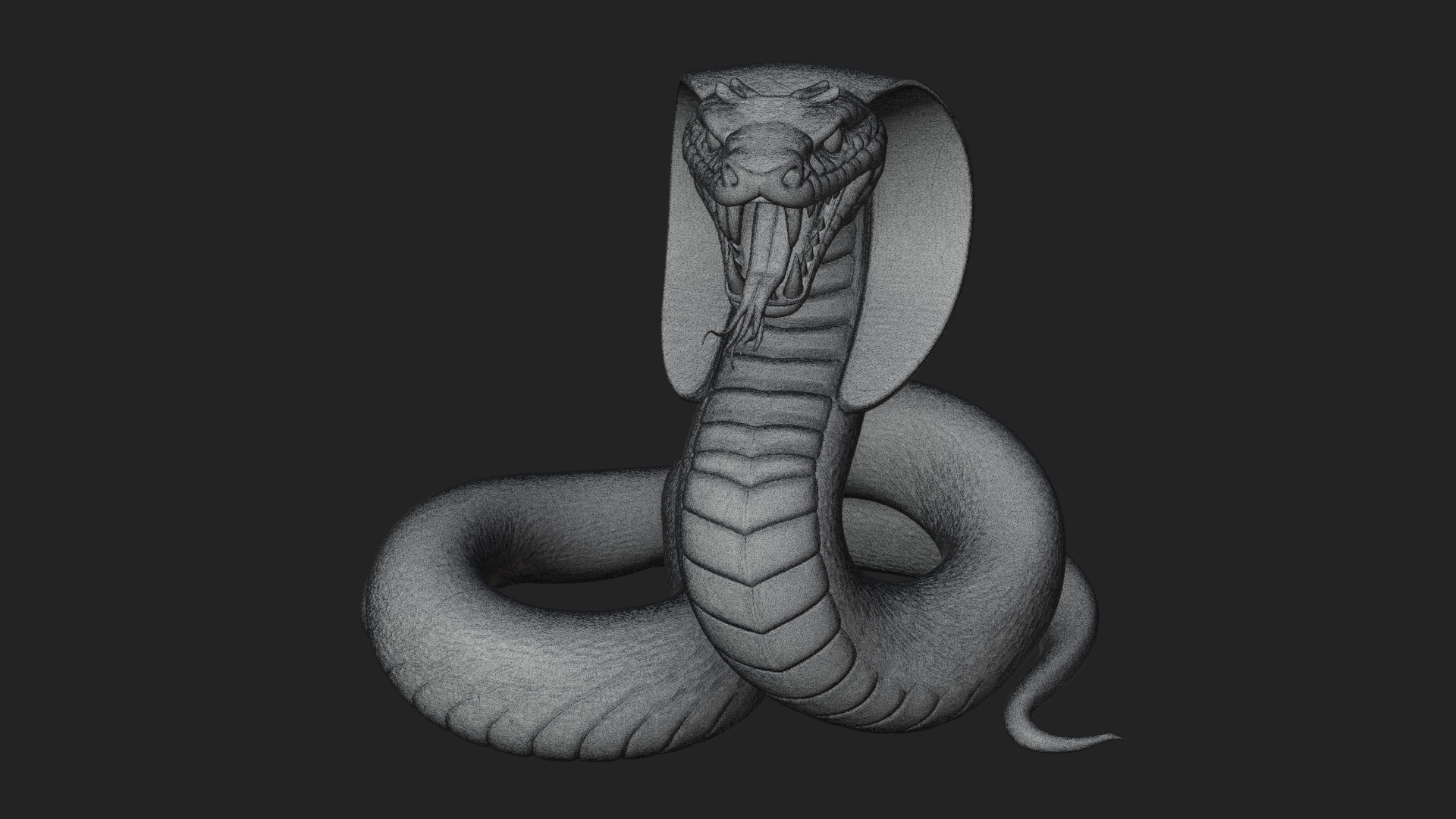 Crowned Cobra Serpent Statue Design 3 3D Print Model 3D Model