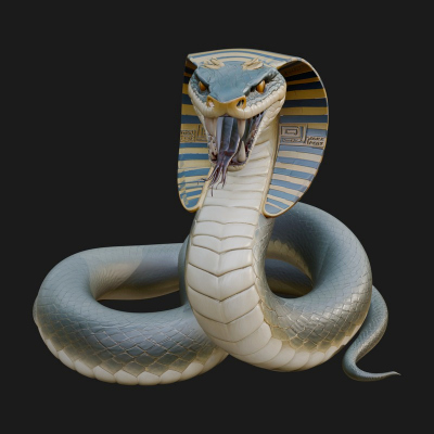 Crowned Cobra Serpent Statue Design 3 3D Print Model