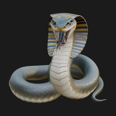 Crowned Cobra Serpent Statue Design 3 3D Print Model