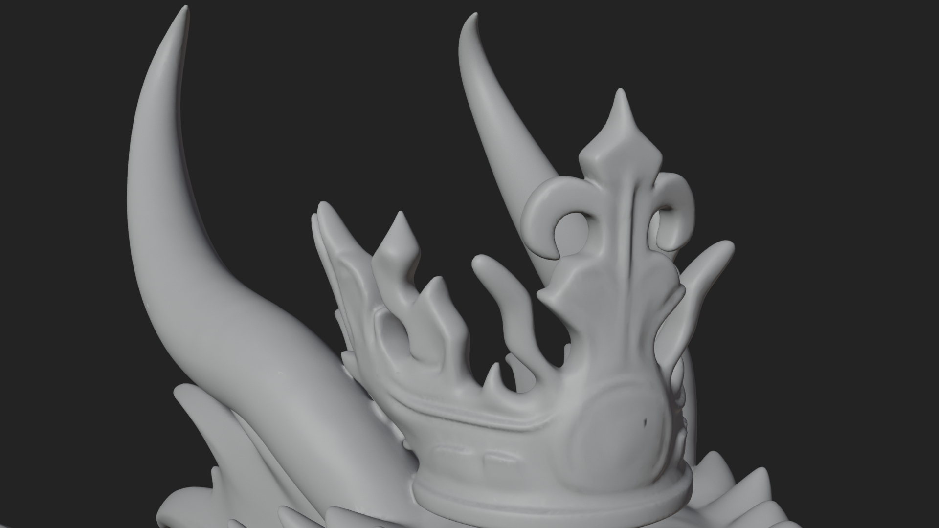 Crowned Dragon Statue Design 1 3D Print Model 3D Model