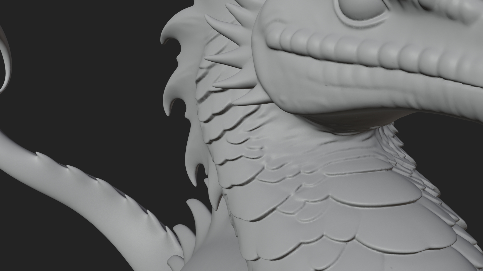 Crowned Dragon Statue Design 1 3D Print Model 3D Model