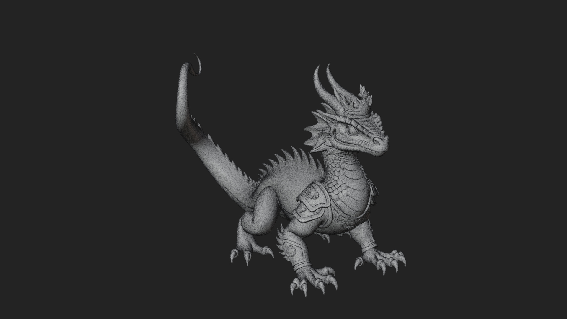 Crowned Dragon Statue Design 2 3D Print Model 3D Model
