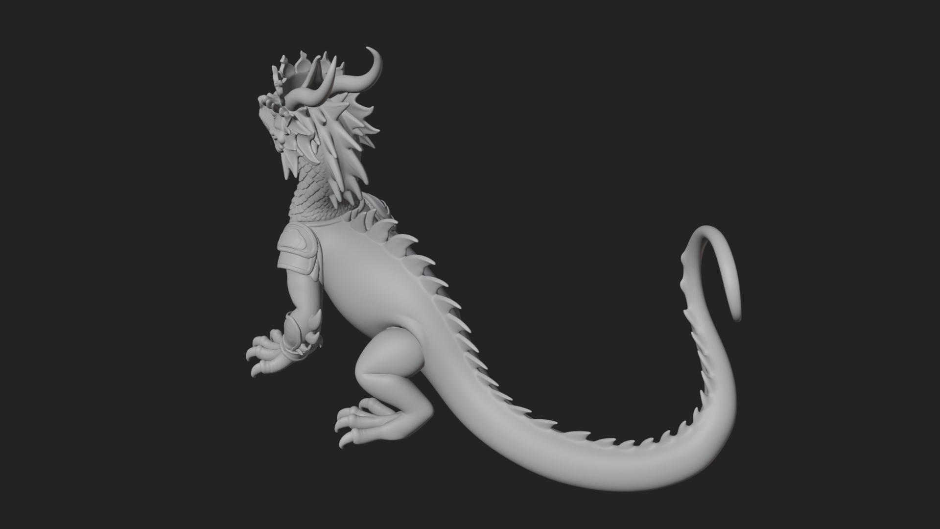 Crowned Dragon Statue Design 4 3D Print Model 3D Model