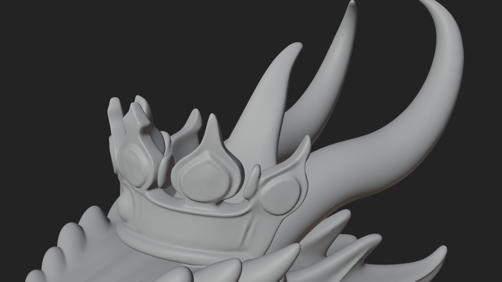 Crowned Dragon Statue Design 4 3D Print Model 3D Model