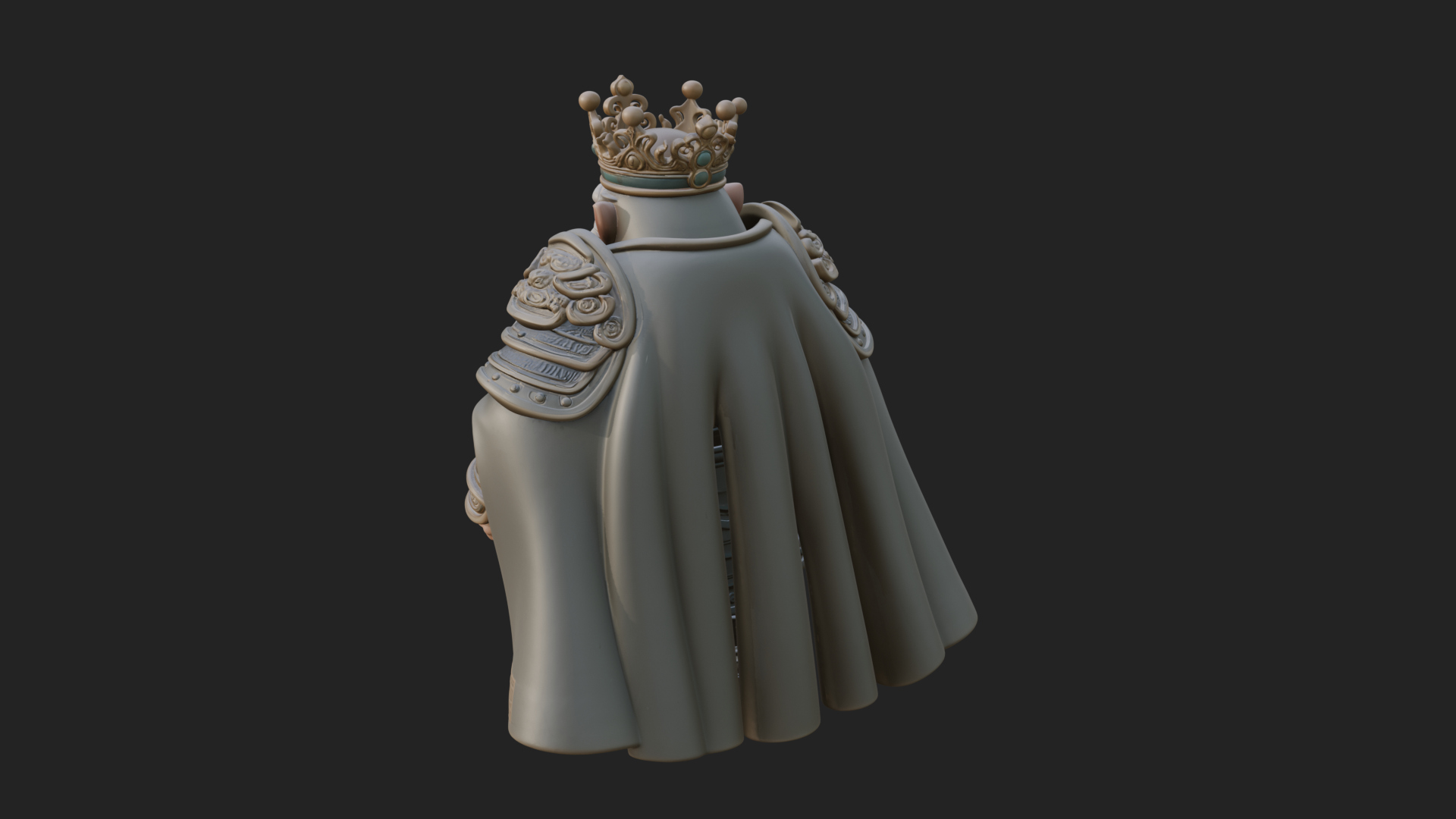 Crowned Dwarf King Statue Design 1 3D Print Model 3D Model
