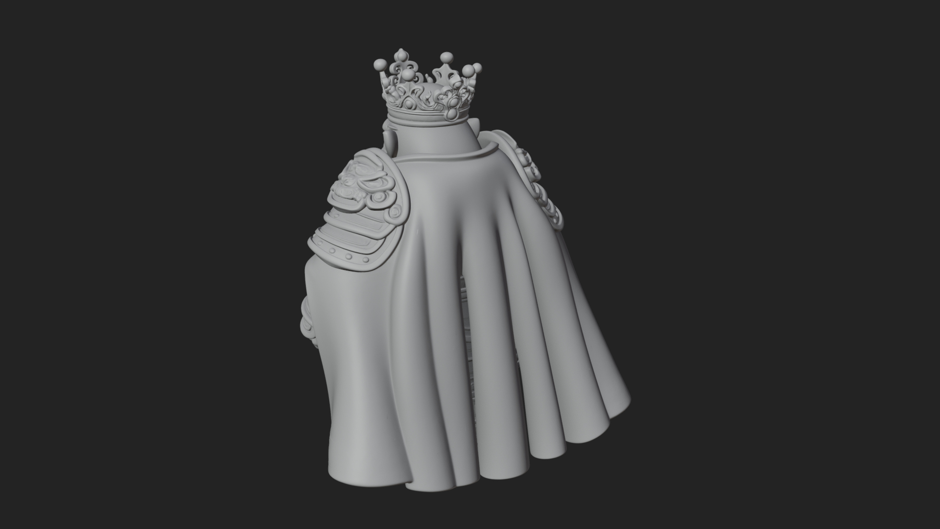 Crowned Dwarf King Statue Design 1 3D Print Model 3D Model