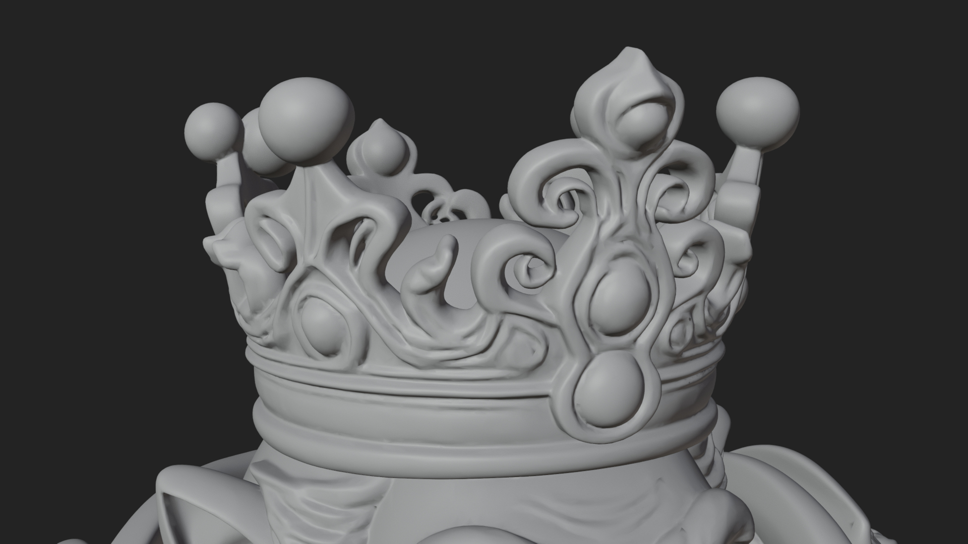 Crowned Dwarf King Statue Design 1 3D Print Model 3D Model