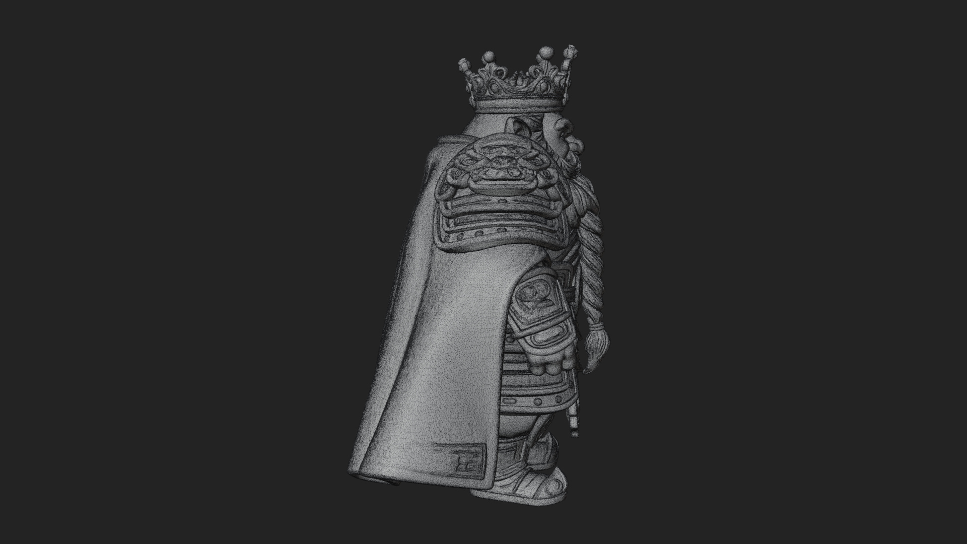 Crowned Dwarf King Statue Design 1 3D Print Model 3D Model