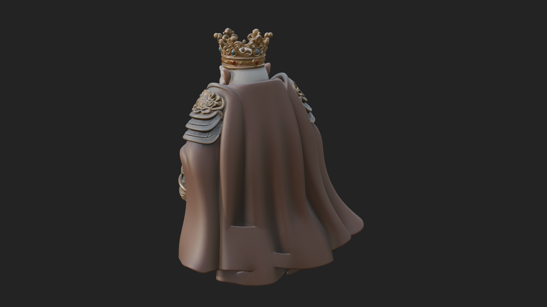 Crowned Dwarf King Statue Design 2 3D Print Model 3D Model