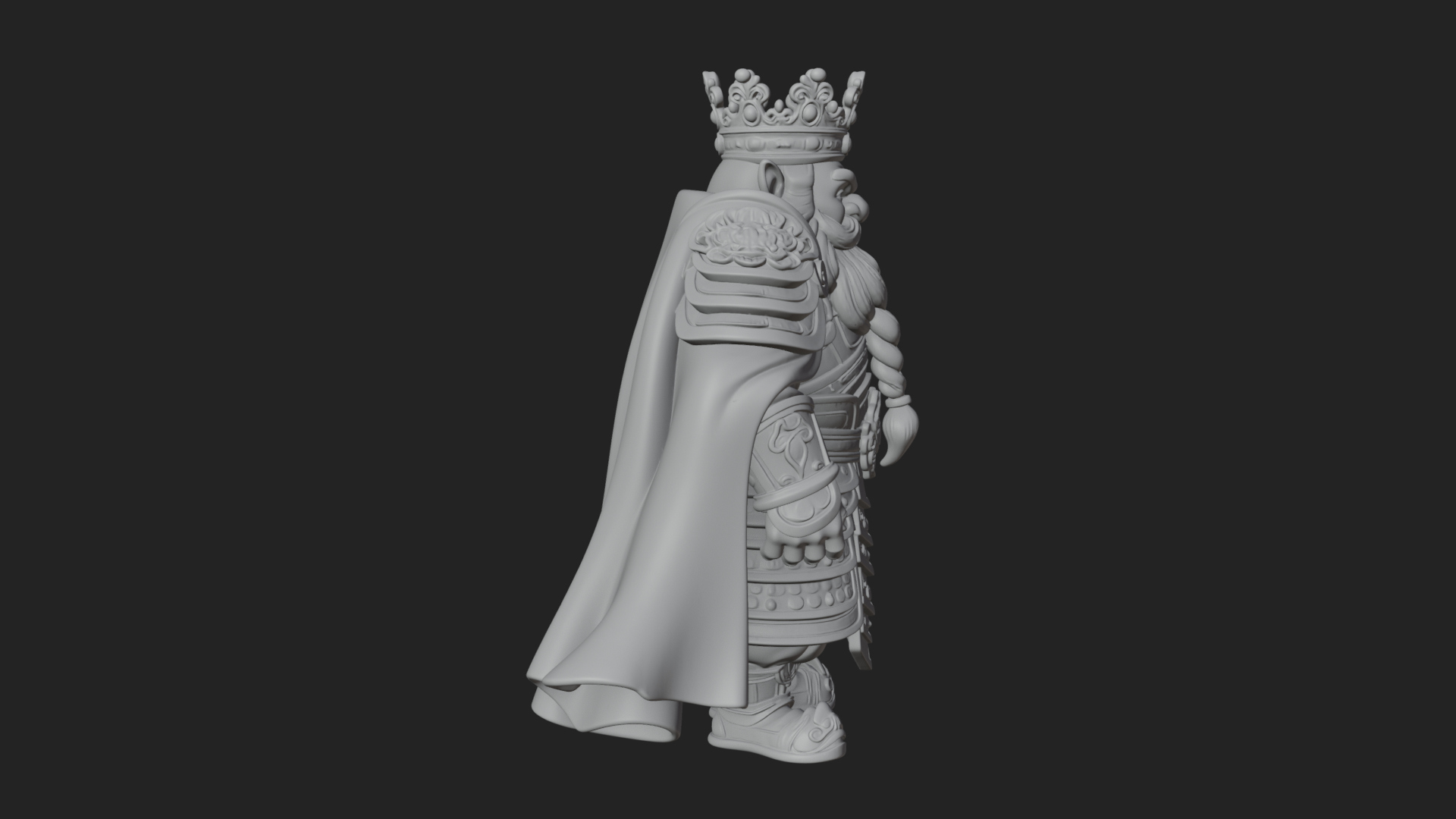 Crowned Dwarf King Statue Design 2 3D Print Model 3D Model