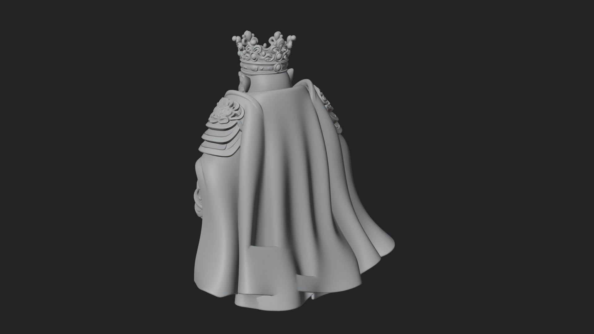Crowned Dwarf King Statue Design 2 3D Print Model 3D Model