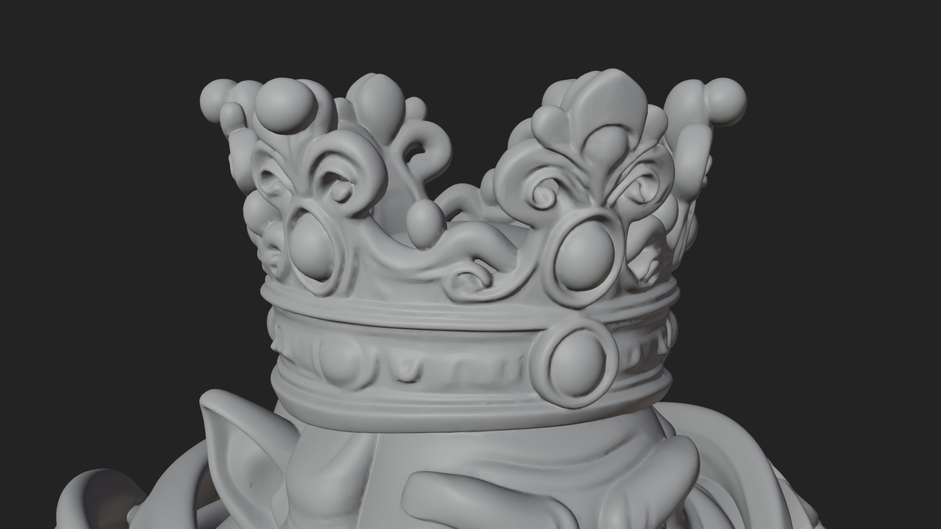 Crowned Dwarf King Statue Design 2 3D Print Model 3D Model