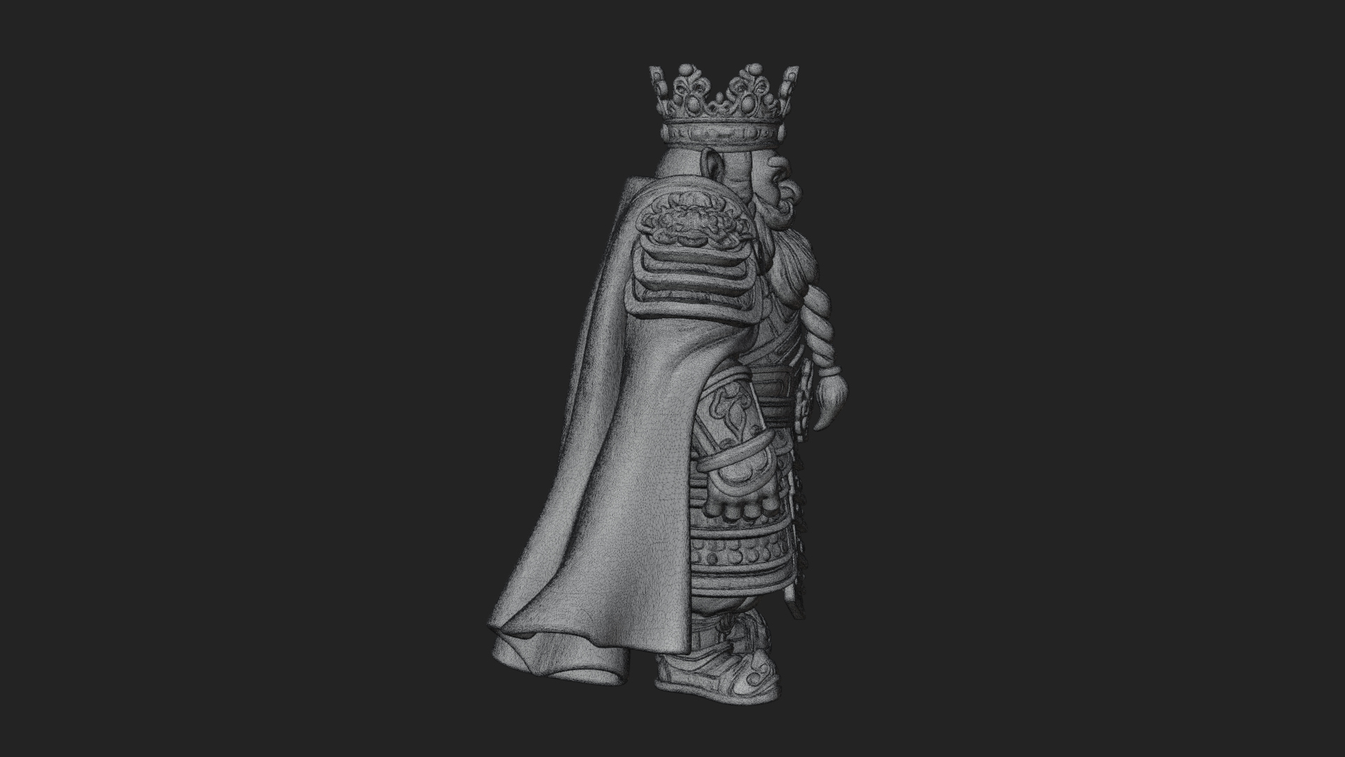 Crowned Dwarf King Statue Design 2 3D Print Model 3D Model