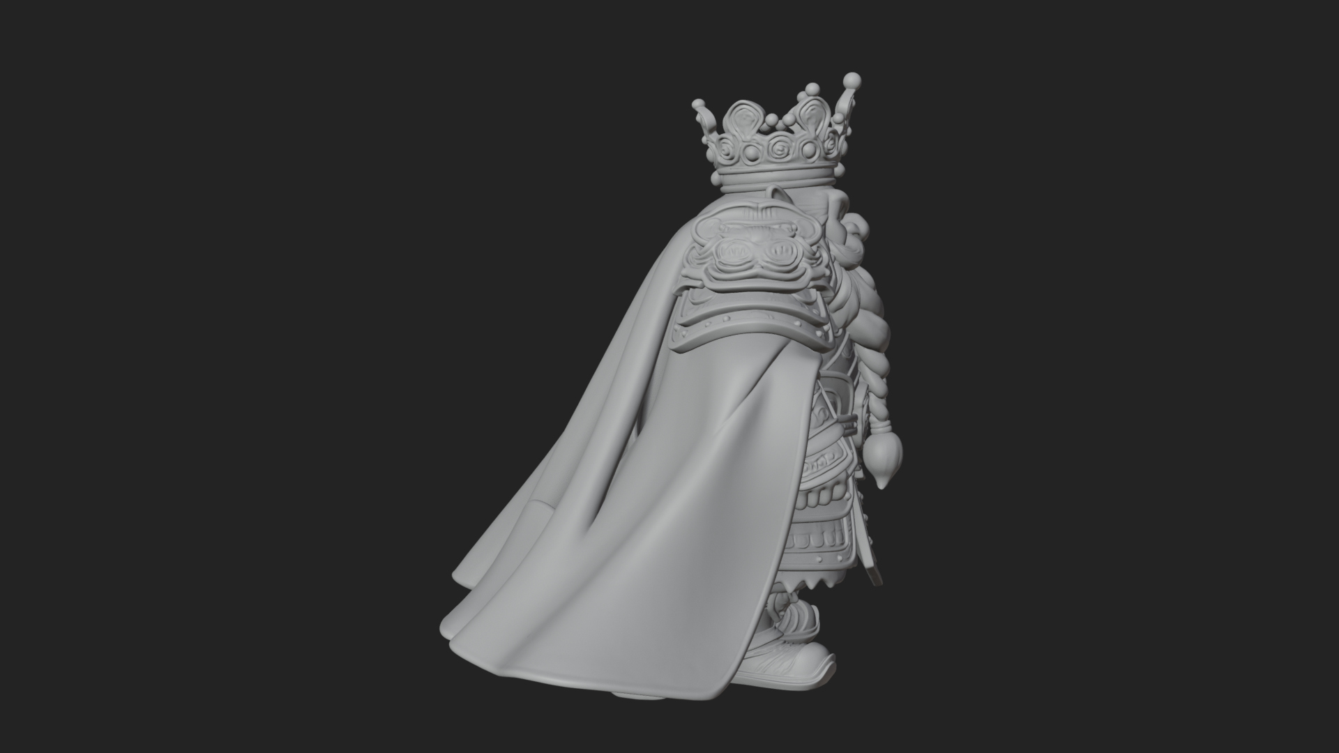 Crowned Dwarf King Statue Design 3 3D Print Model 3D Model
