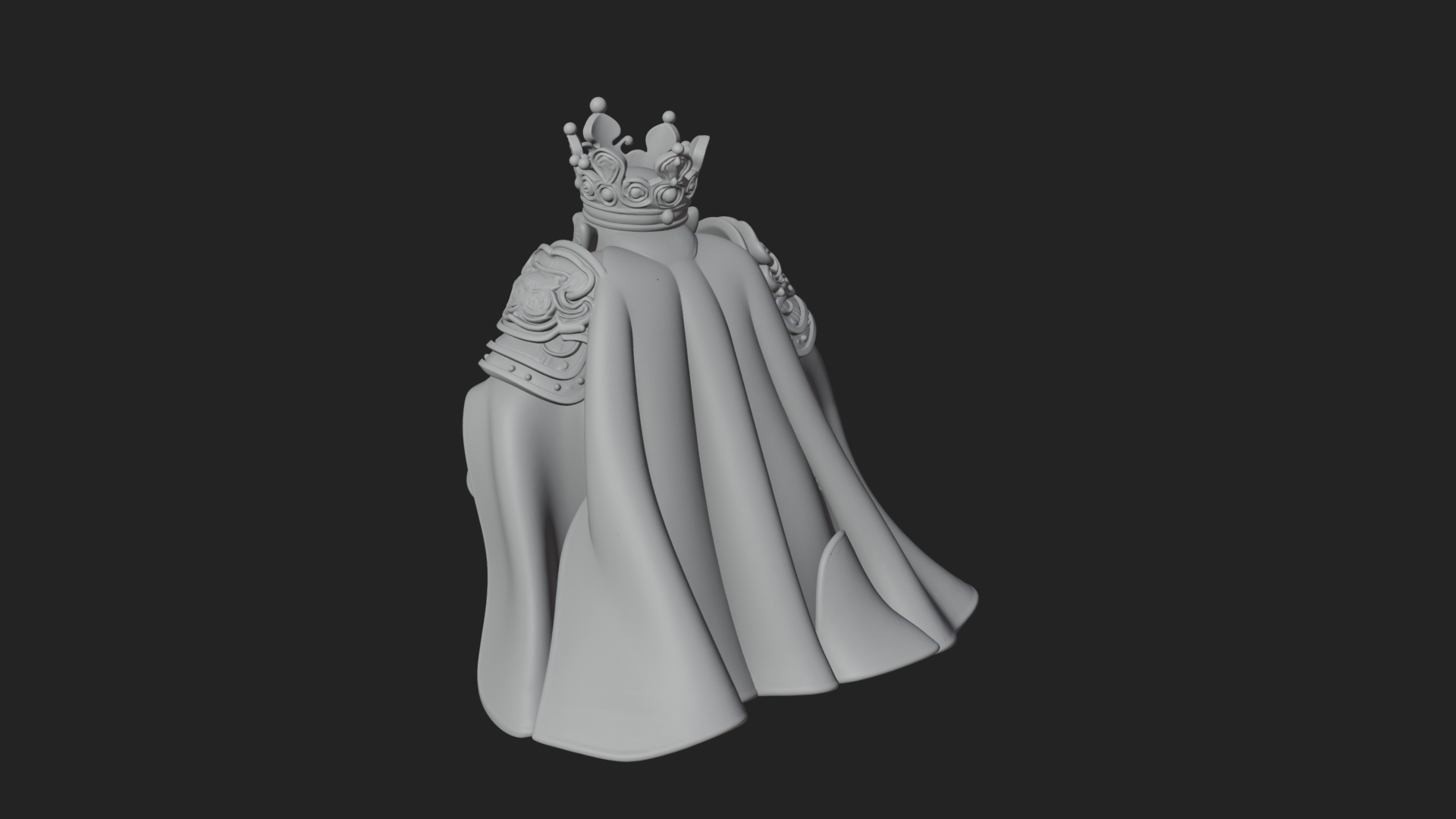 Crowned Dwarf King Statue Design 3 3D Print Model 3D Model