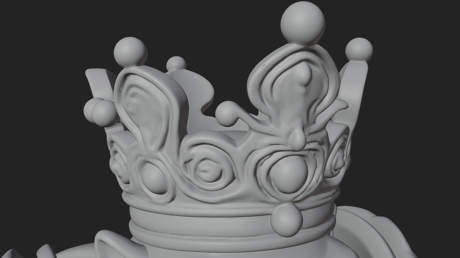 Crowned Dwarf King Statue Design 3 3D Print Model 3D Model