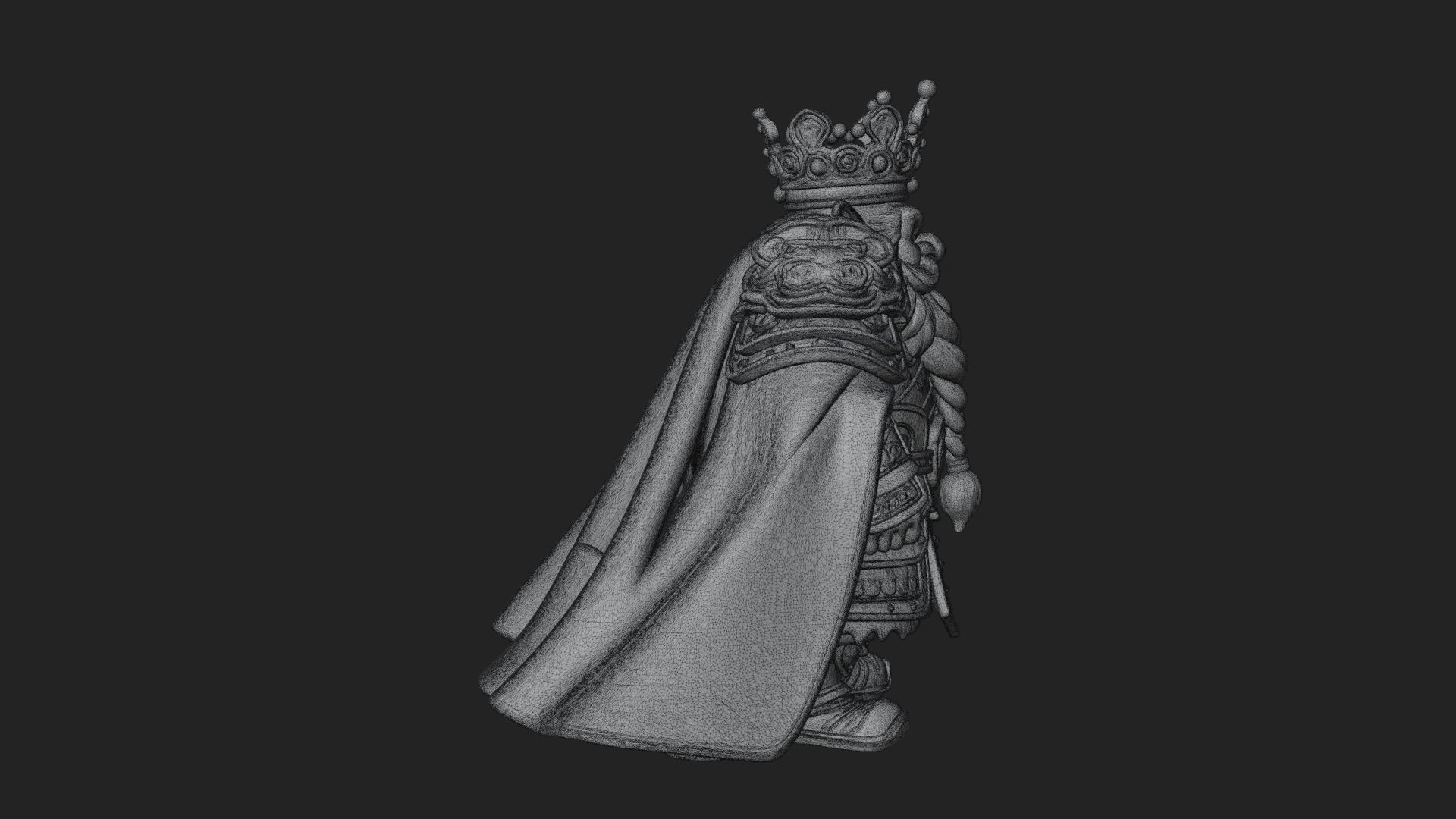 Crowned Dwarf King Statue Design 3 3D Print Model 3D Model