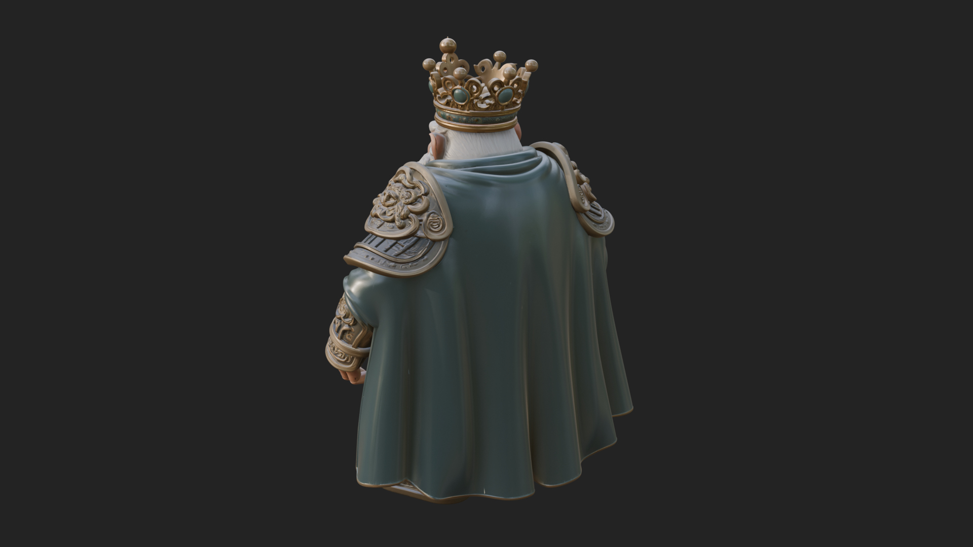 Crowned Dwarf King Statue Design 4 3d Print Model 3D Model