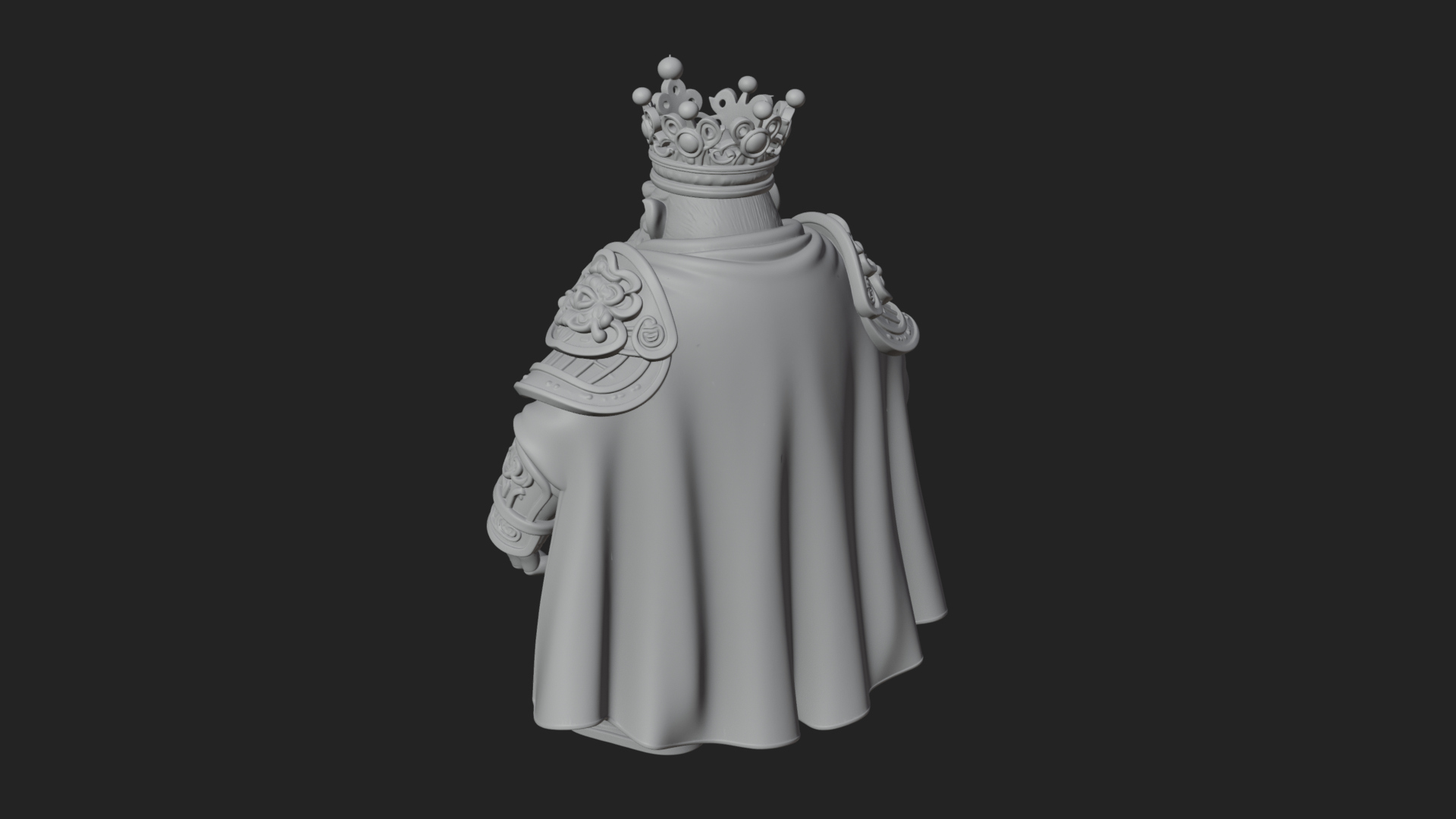 Crowned Dwarf King Statue Design 4 3d Print Model 3D Model