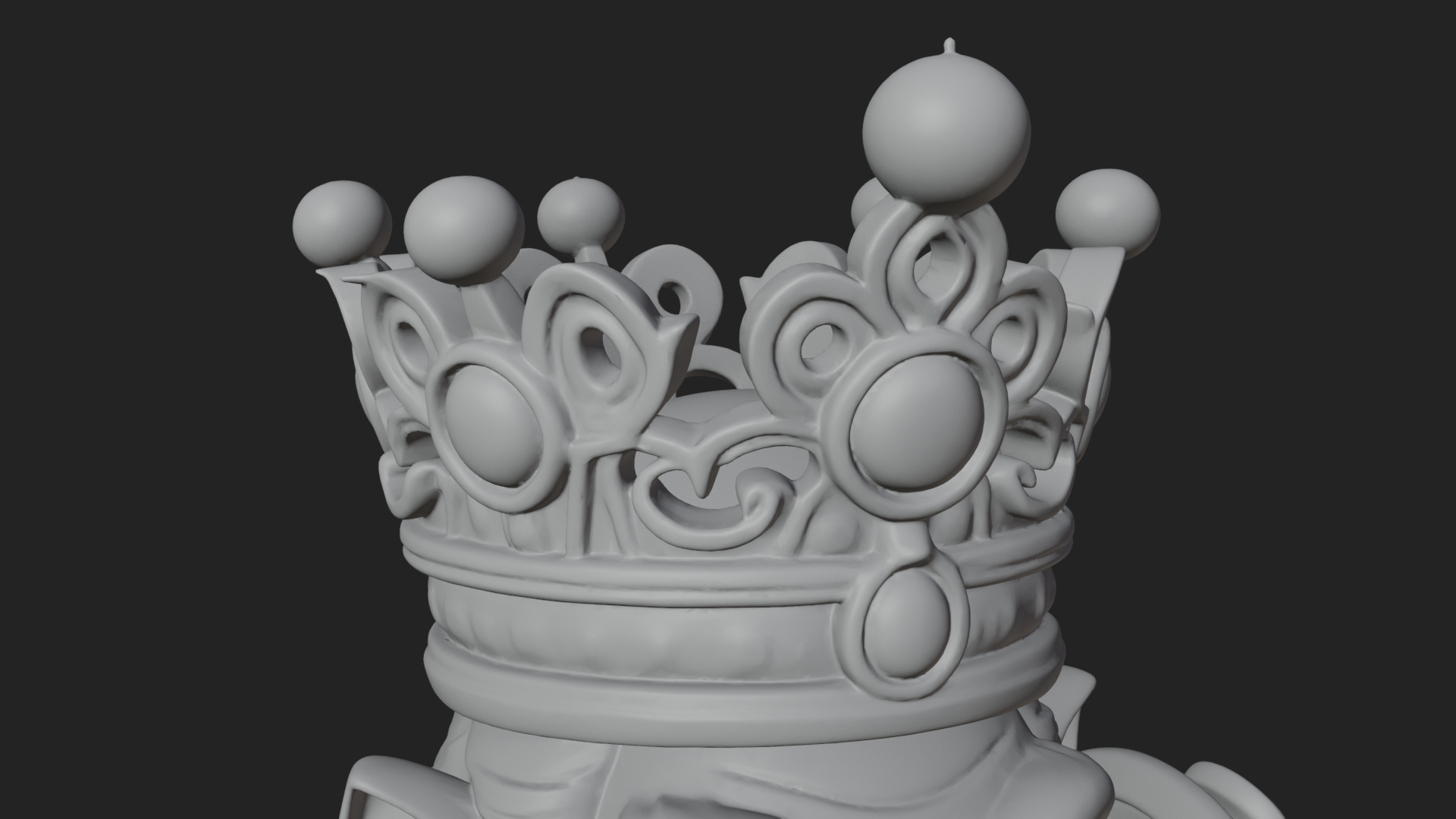 Crowned Dwarf King Statue Design 4 3d Print Model 3D Model