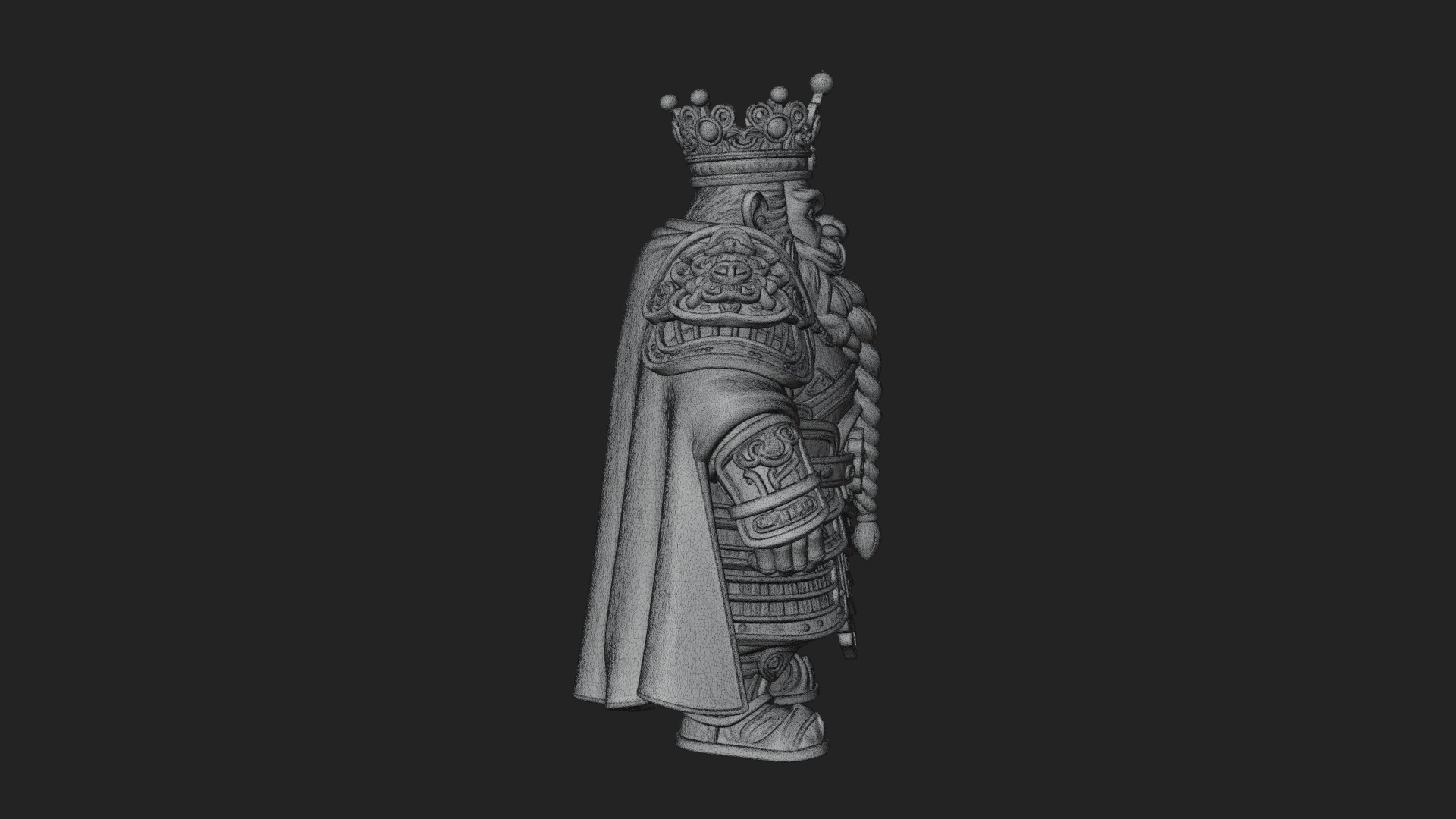 Crowned Dwarf King Statue Design 4 3d Print Model 3D Model