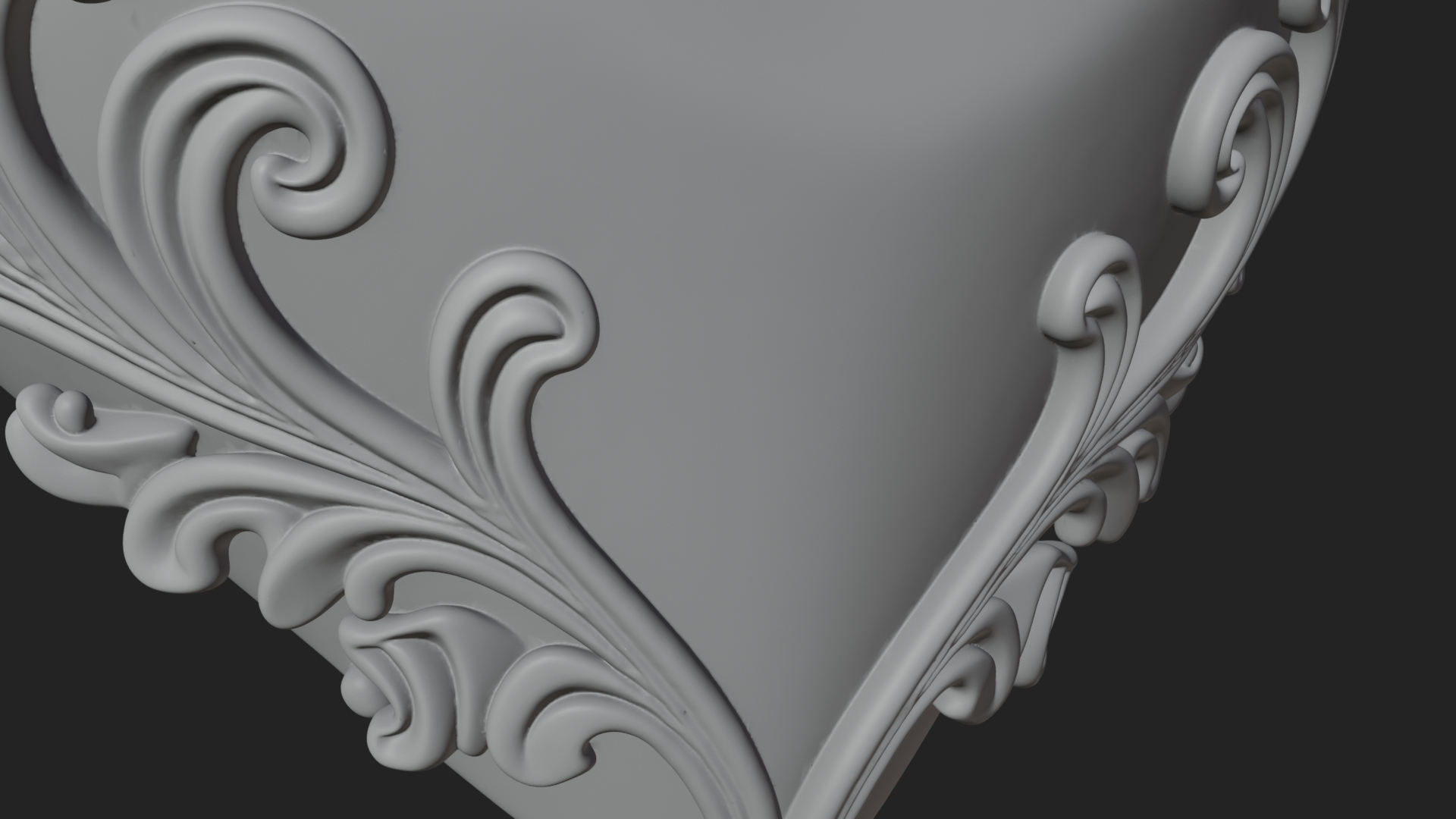 Crowned Filigree Heart Ornament Design 6 3D Print Model 3D Model