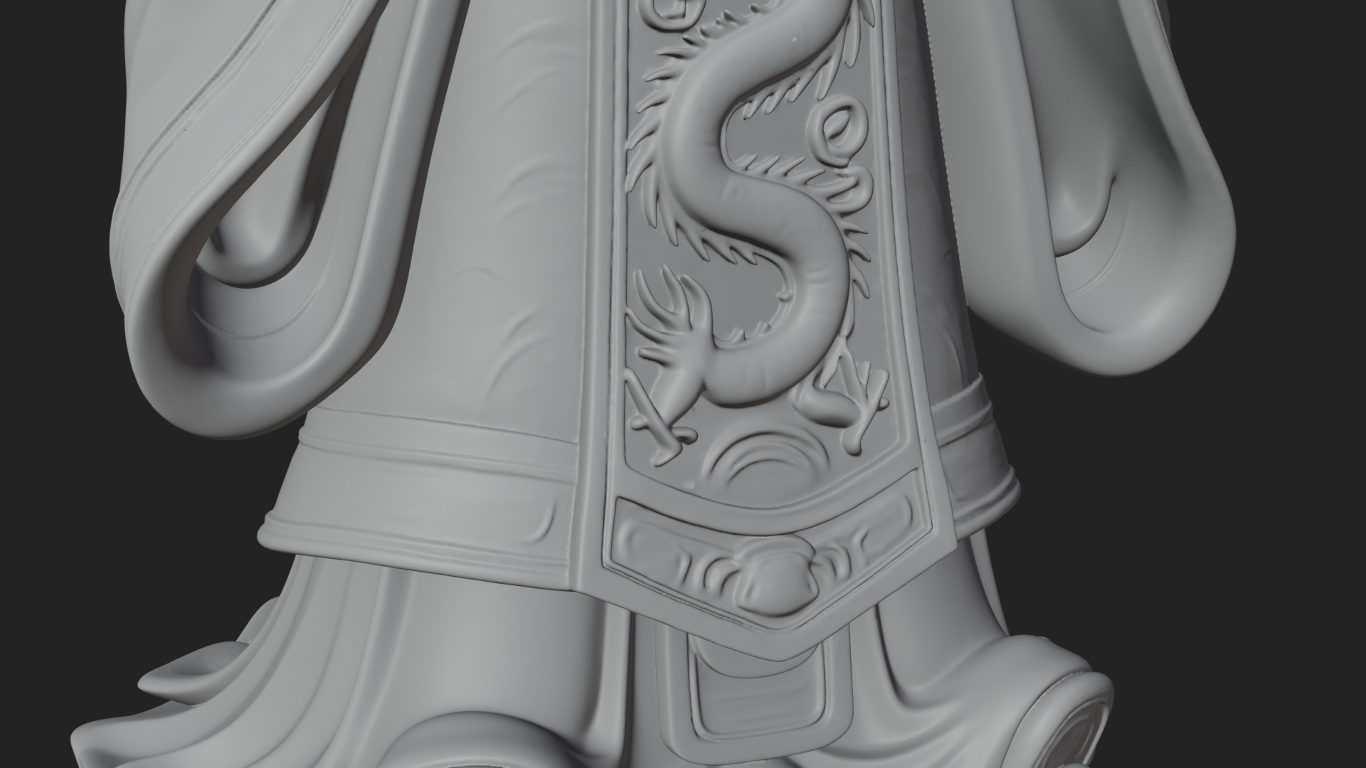 Crowned Jade Deity Statue Design 1 3D Print Model 3D Model