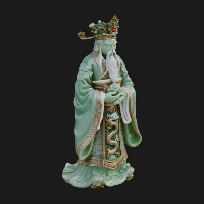 Crowned Jade Deity Statue Design 1 3D Print Model
