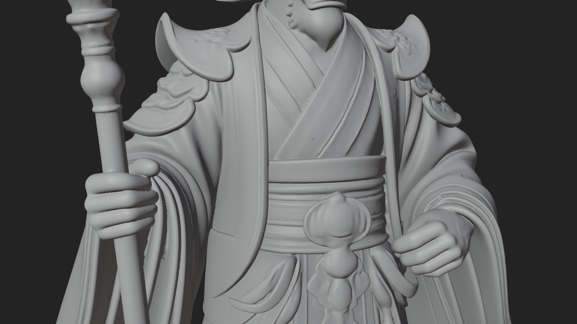 Crowned Jade Deity Statue Design 10 3D Print Model 3D Model