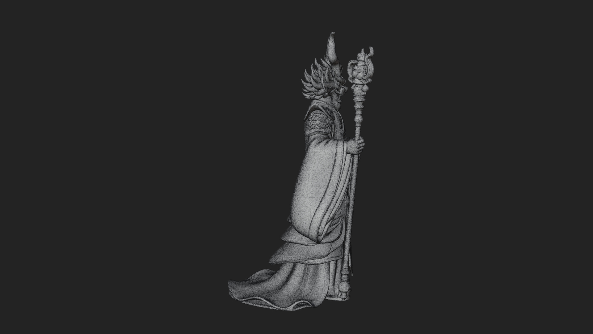Crowned Jade Deity Statue Design 10 3D Print Model 3D Model