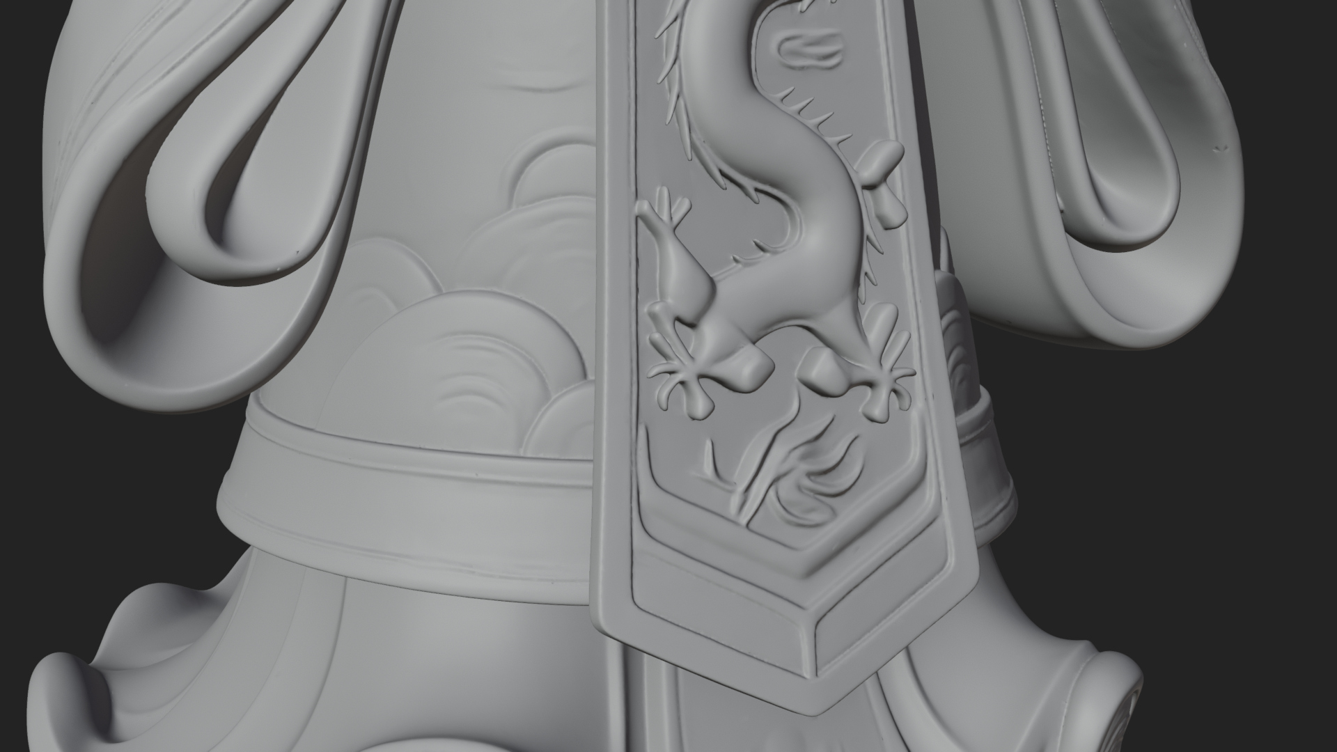 Crowned Jade Deity Statue Design 2 3D Print Model 3D Model
