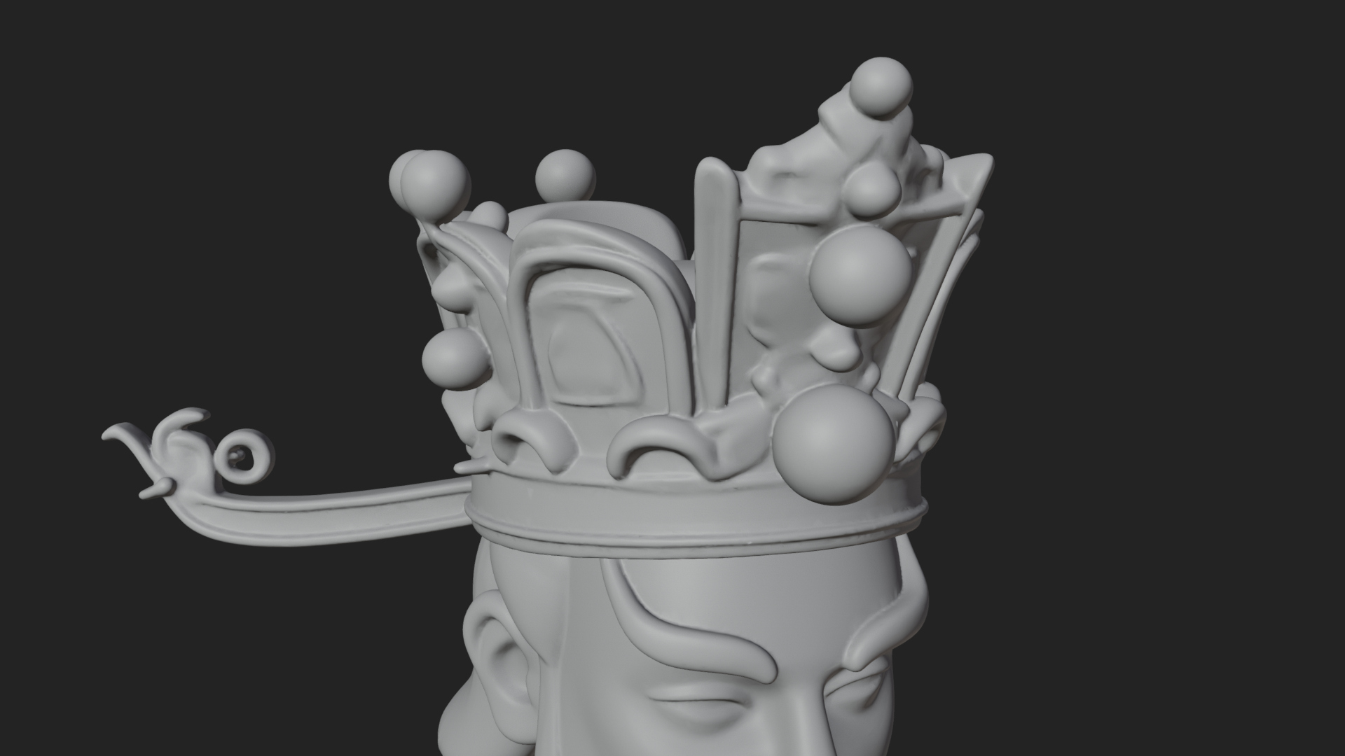 Crowned Jade Deity Statue Design 3 3D Print Model 3D Model