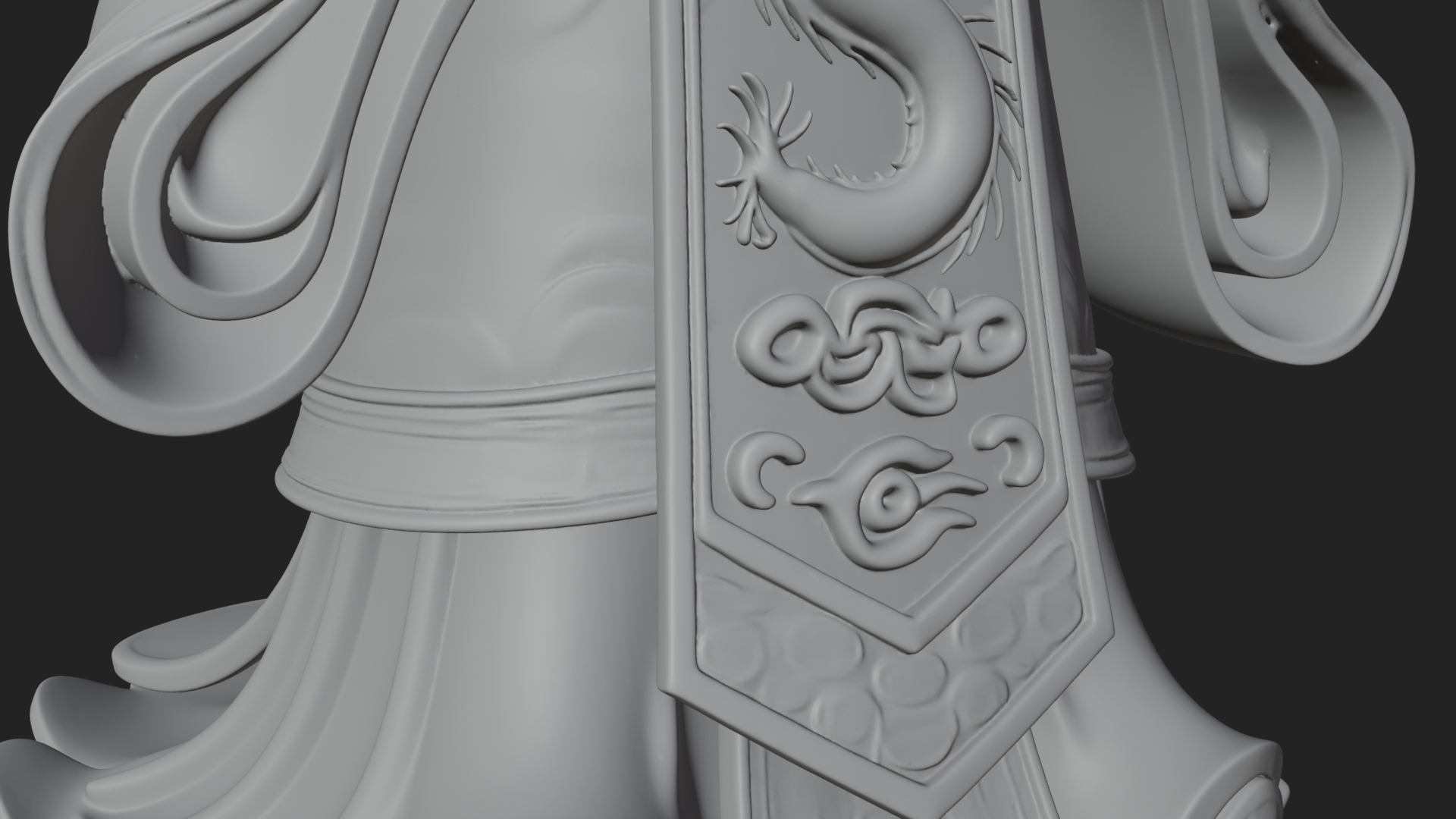 Crowned Jade Deity Statue Design 3 3D Print Model 3D Model