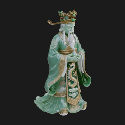Crowned Jade Deity Statue Design 3 3D Print Model