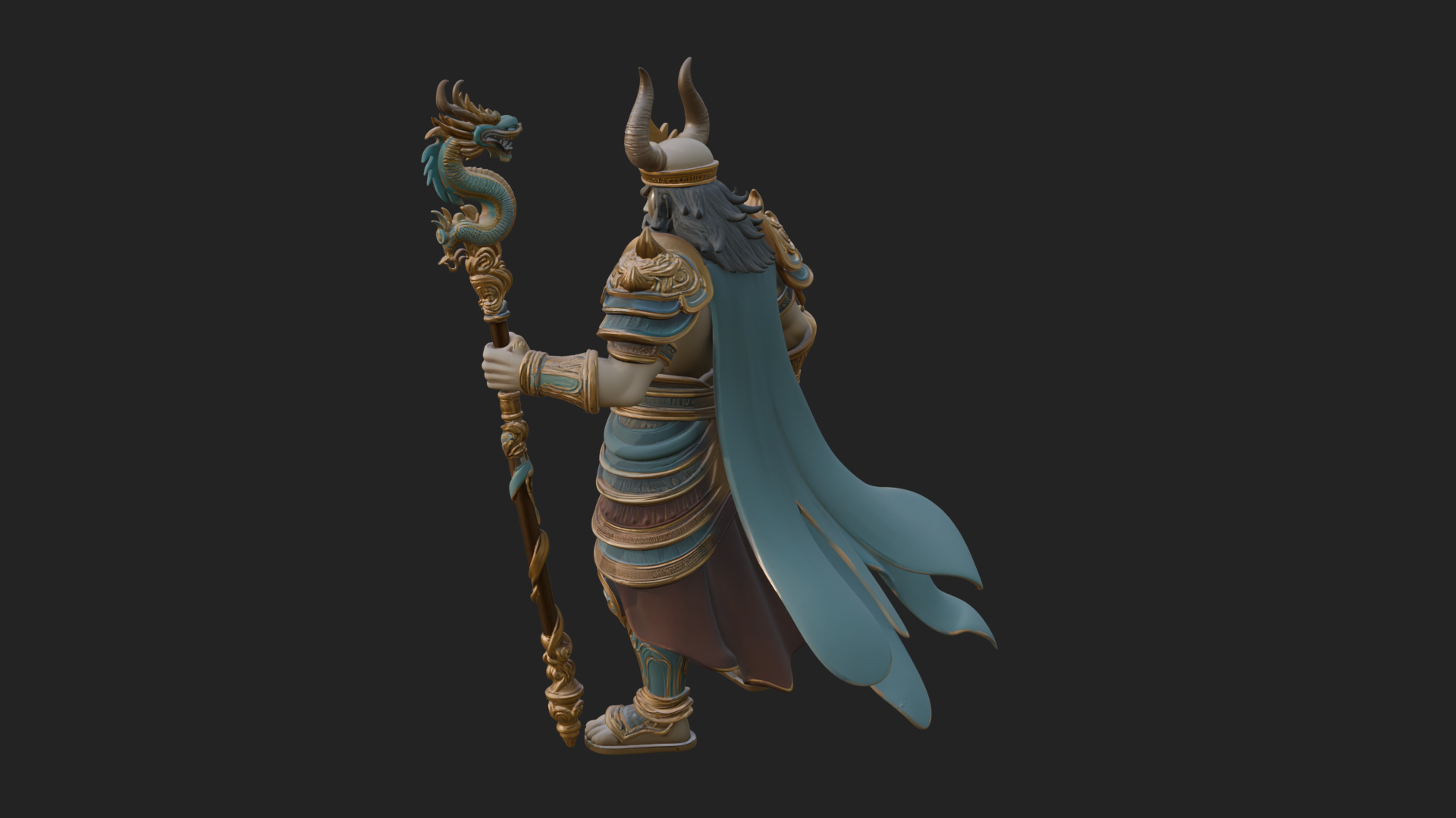 Crowned Jade Deity Statue Design 4 3D Print Model 3D Model