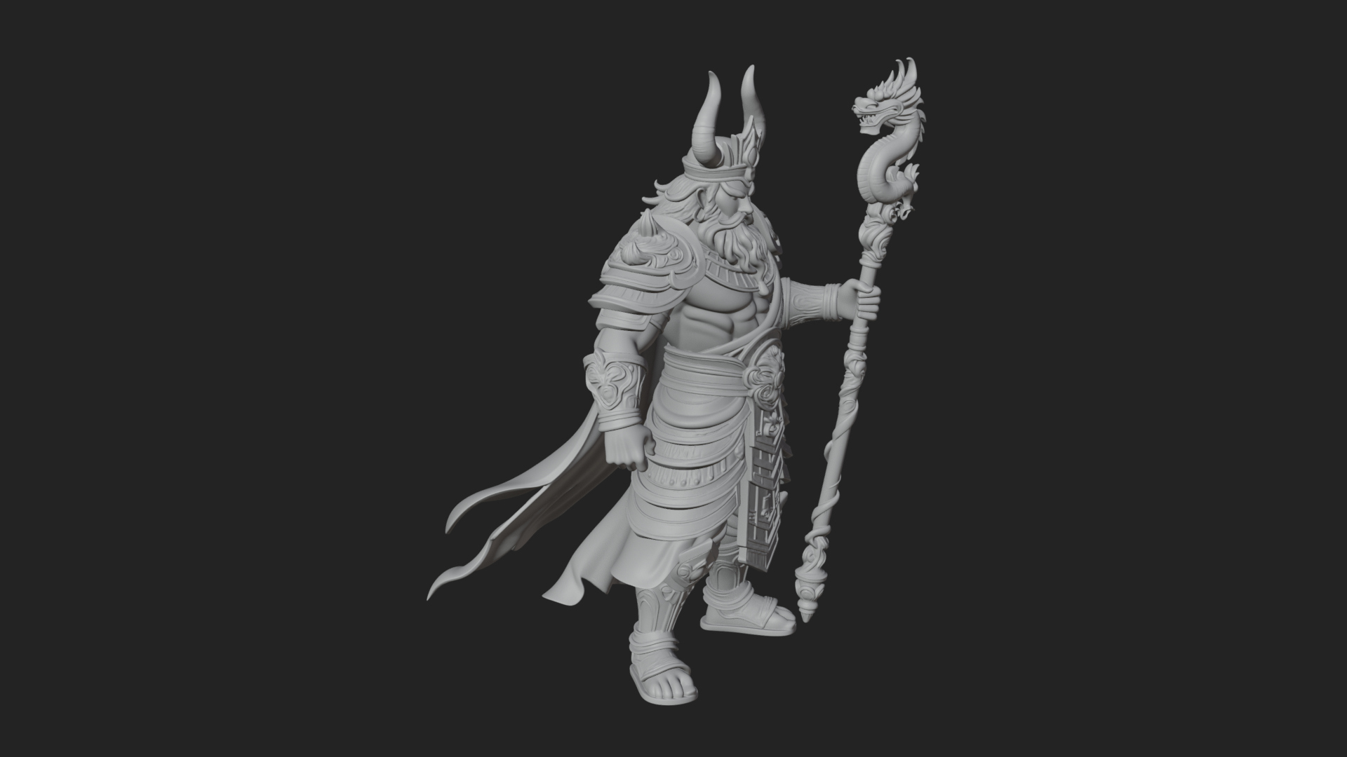 Crowned Jade Deity Statue Design 4 3D Print Model 3D Model