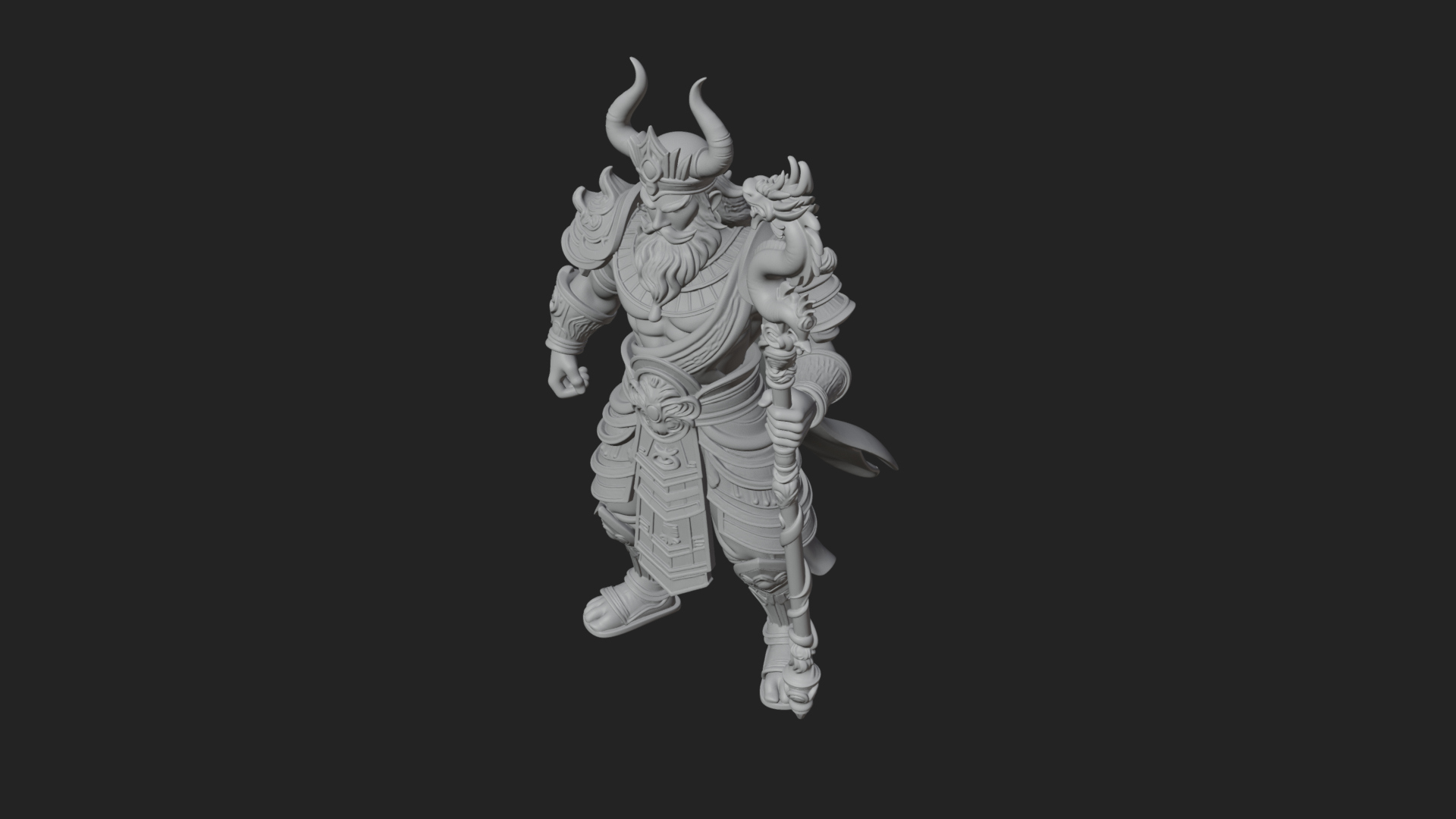 Crowned Jade Deity Statue Design 4 3D Print Model 3D Model