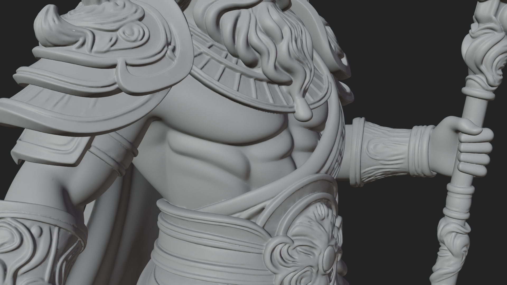 Crowned Jade Deity Statue Design 4 3D Print Model 3D Model