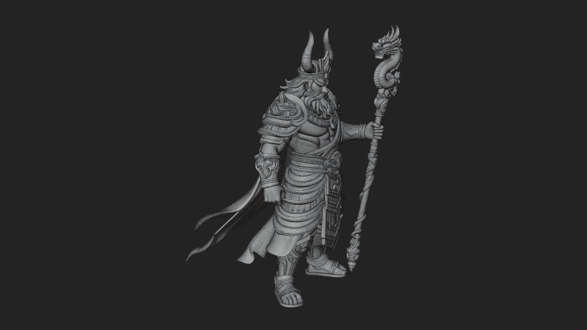 Crowned Jade Deity Statue Design 4 3D Print Model 3D Model