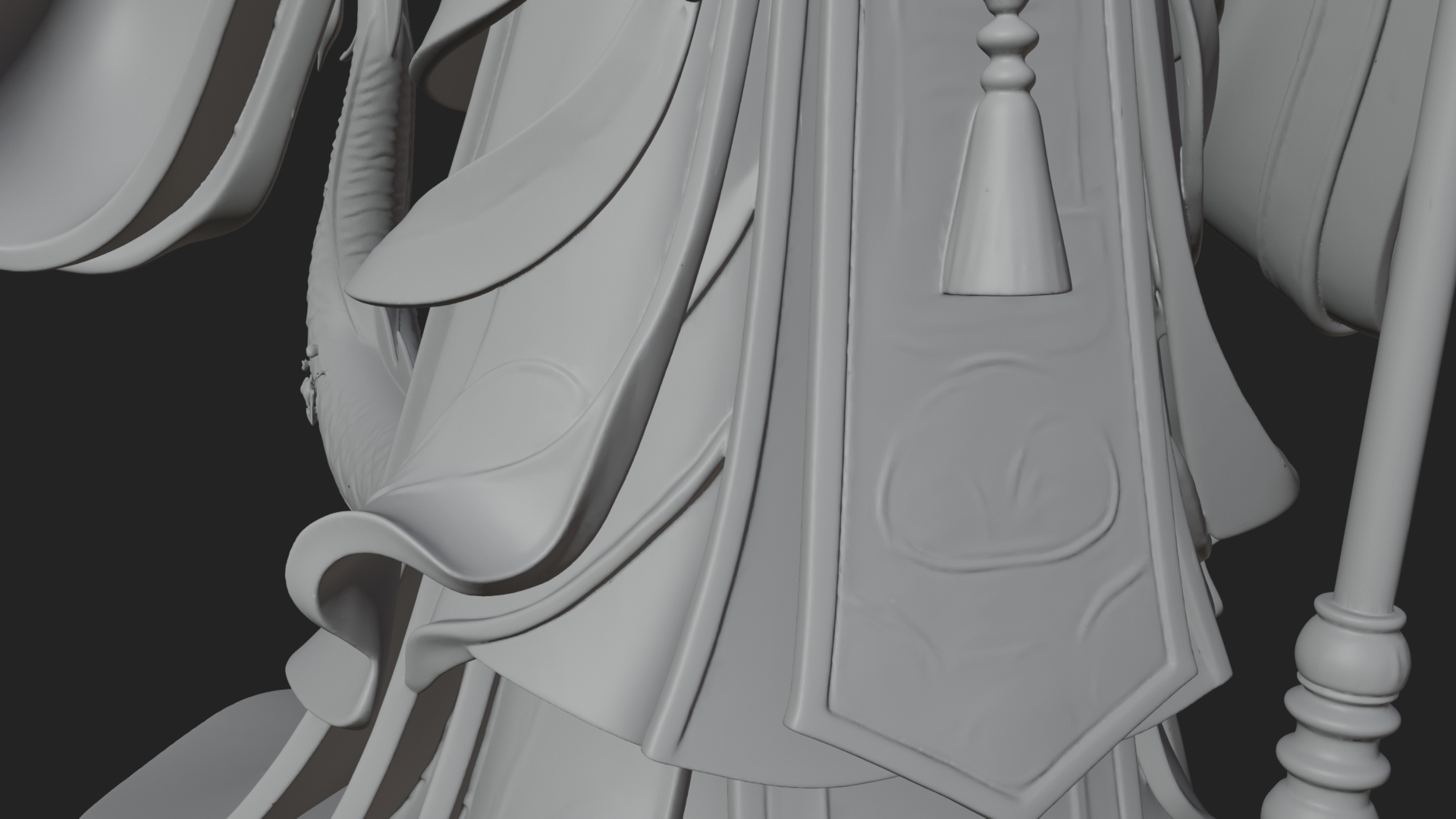 Crowned Jade Deity Statue Design 5 3D Print Model 3D Model