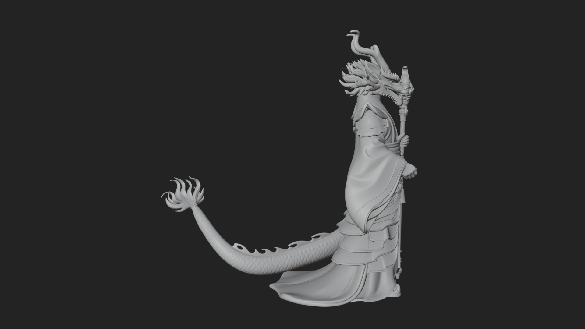 Crowned Jade Deity Statue Design 6 3D Print Model 3D Model