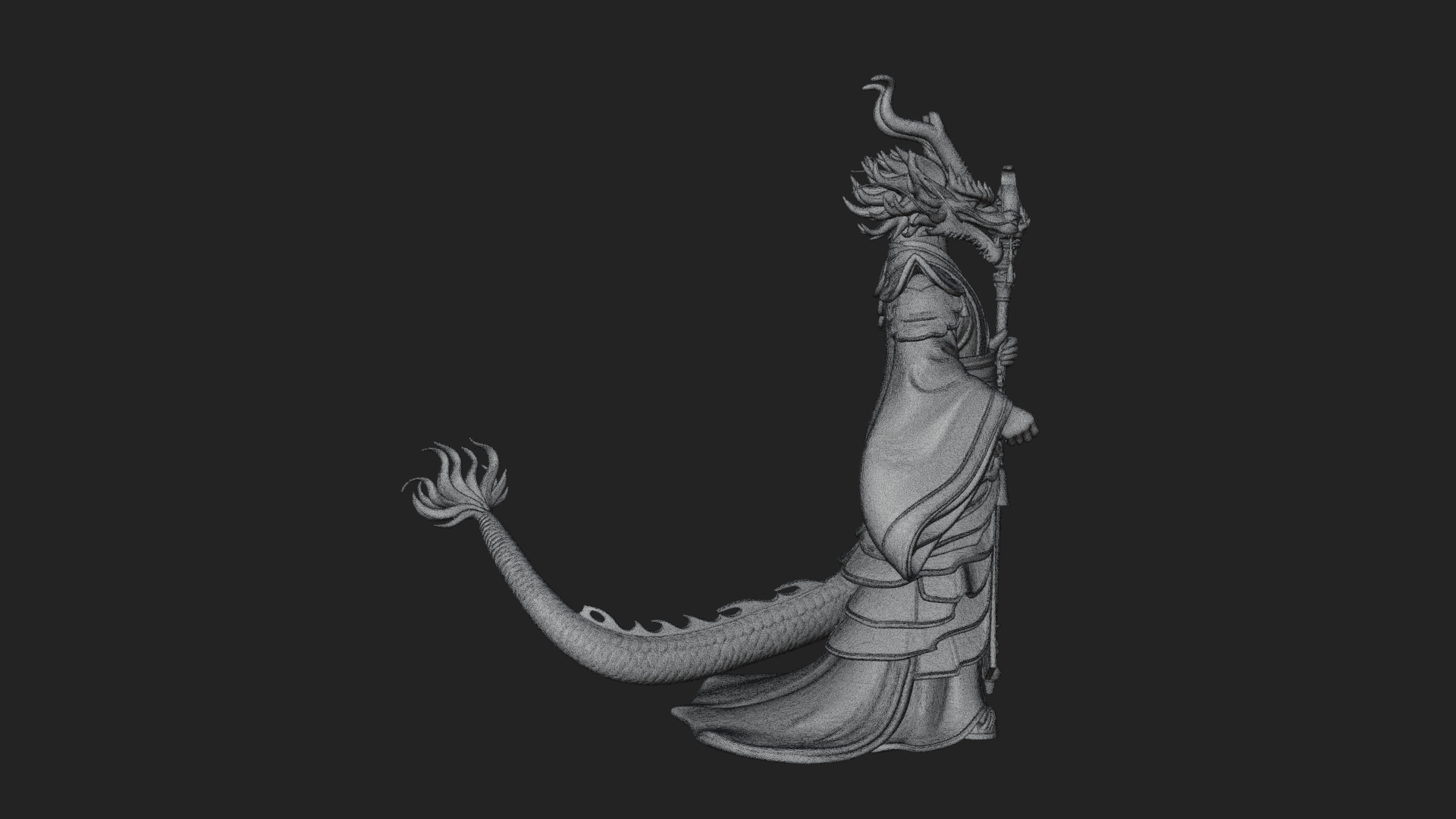 Crowned Jade Deity Statue Design 6 3D Print Model 3D Model