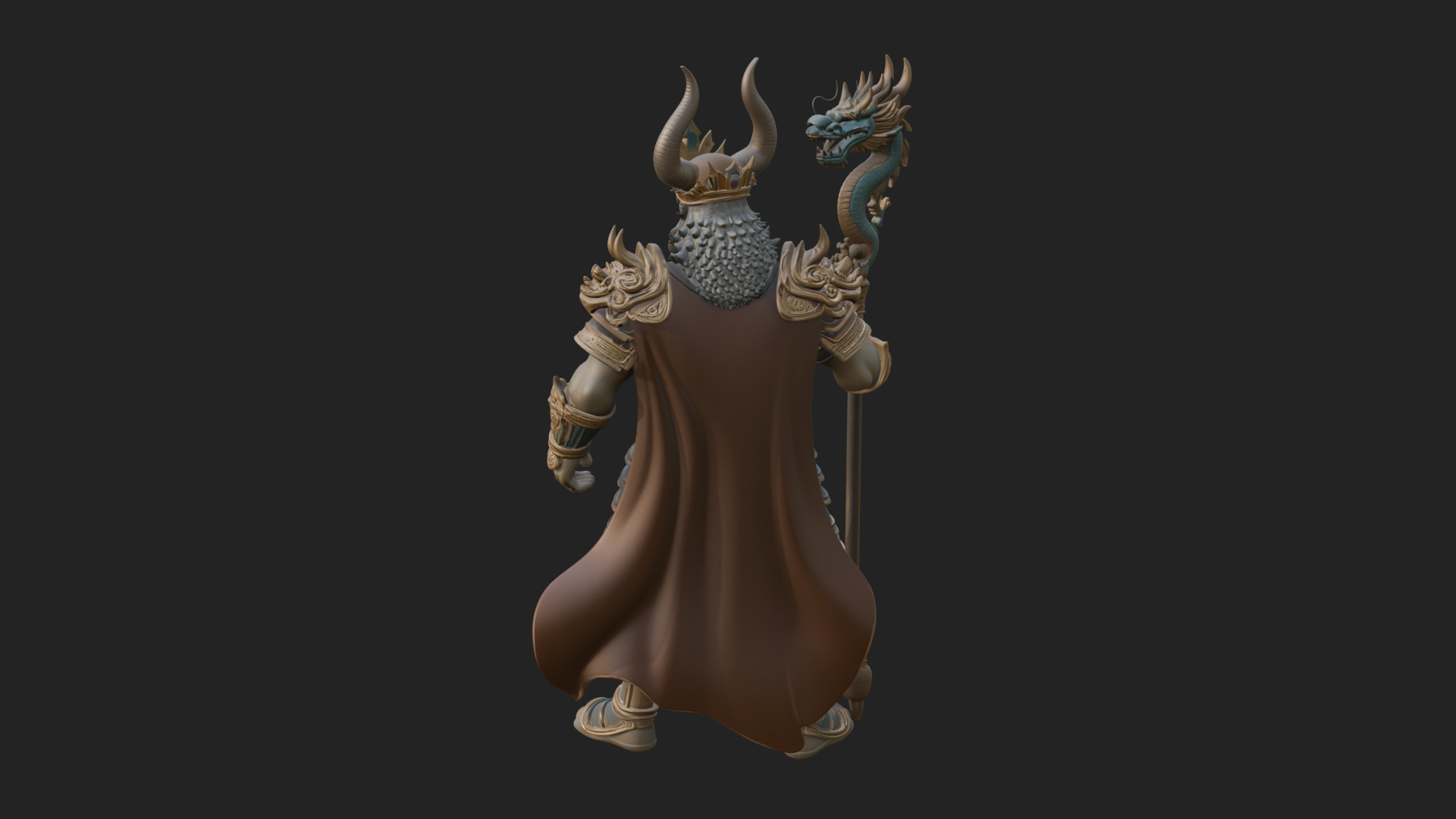 Crowned Jade Deity Statue Design 7 3D Print Model 3D Model