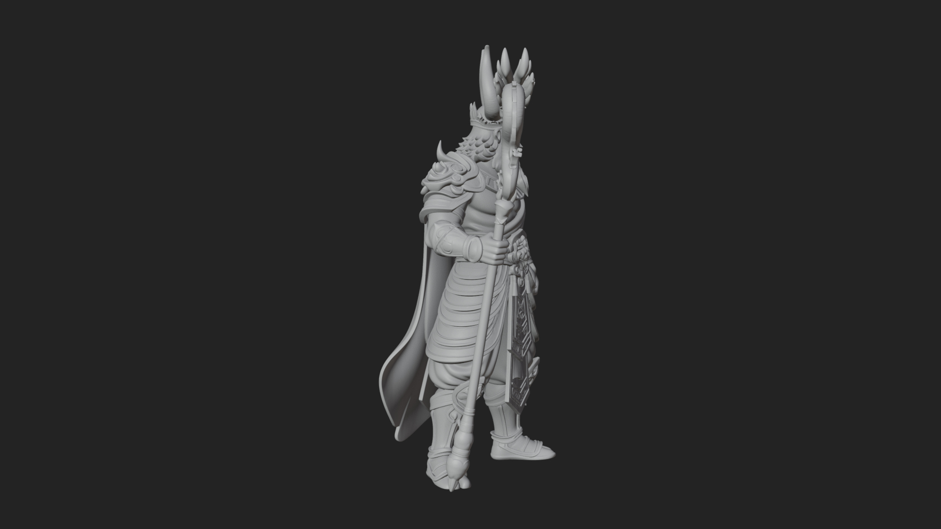 Crowned Jade Deity Statue Design 7 3D Print Model 3D Model
