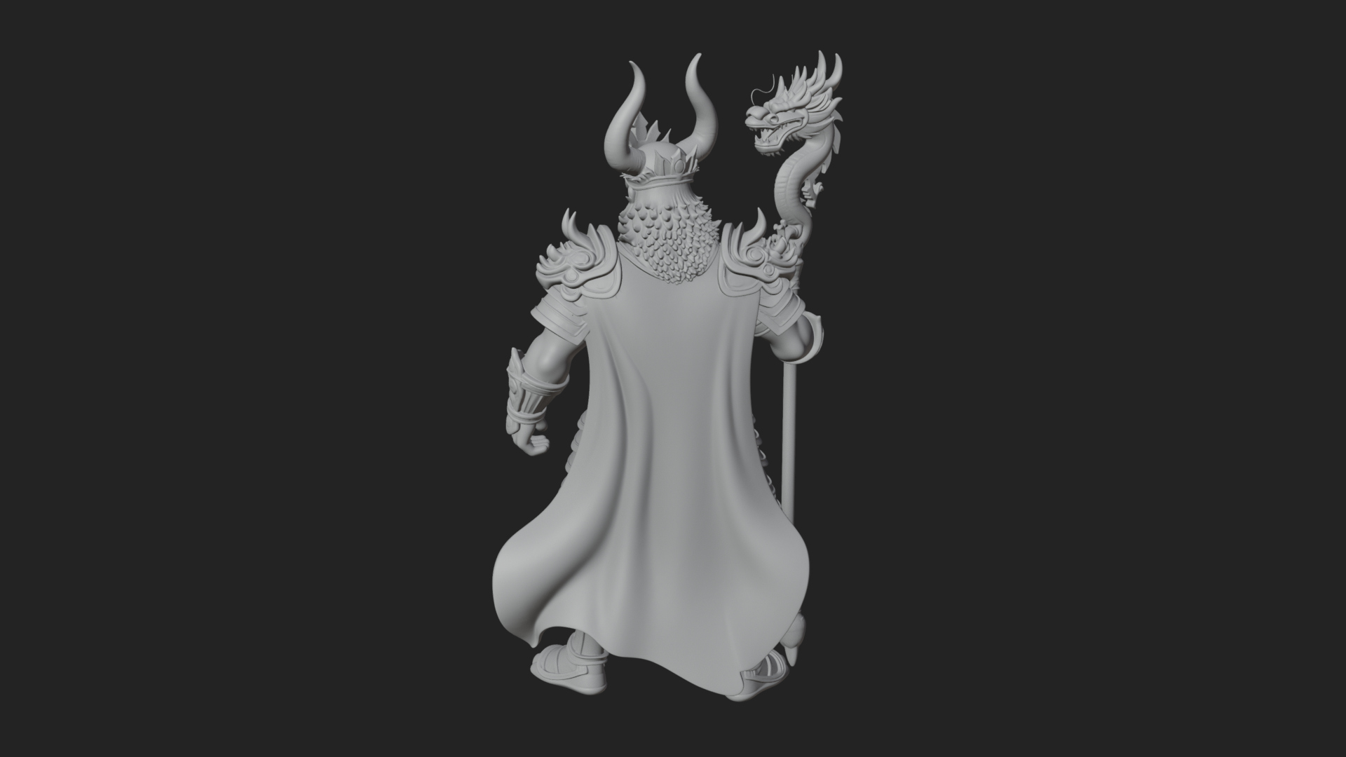 Crowned Jade Deity Statue Design 7 3D Print Model 3D Model