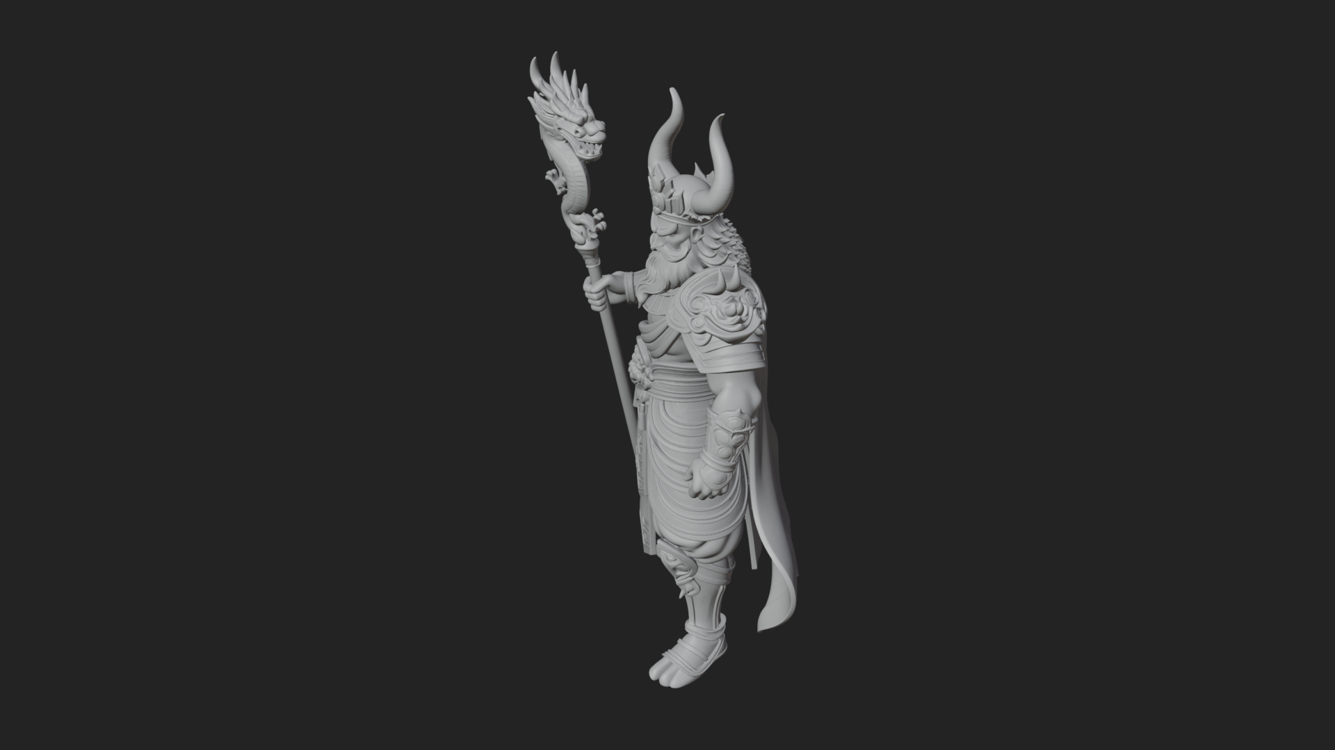 Crowned Jade Deity Statue Design 7 3D Print Model 3D Model