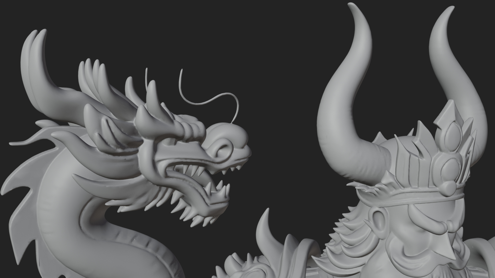 Crowned Jade Deity Statue Design 7 3D Print Model 3D Model