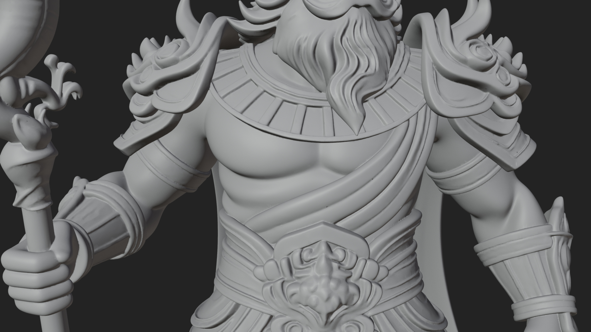 Crowned Jade Deity Statue Design 7 3D Print Model 3D Model