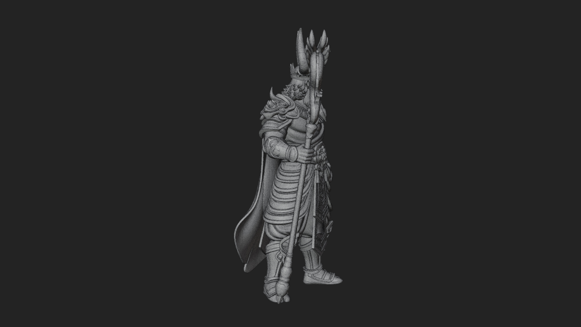 Crowned Jade Deity Statue Design 7 3D Print Model 3D Model